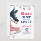Teenager Skate Sibling Birthday Invitation Kaart (Voorkant)
