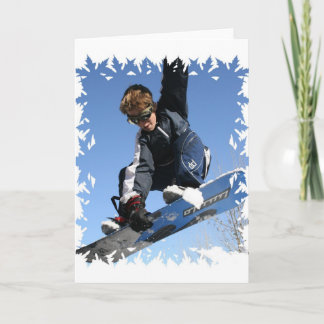 Teenager Snowboarding Wenskaart Kaart