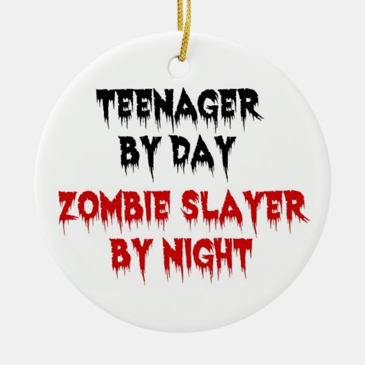 Teenager tegen dag Zombie-laag tegen nacht Keramisch Ornament (Voorkant)