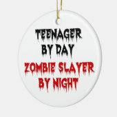 Teenager tegen dag Zombie-laag tegen nacht Keramisch Ornament (Links)