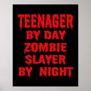 Teenager tegen dag Zombie-laag tegen nacht Poster