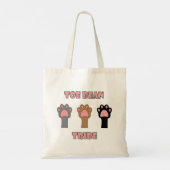 Teenbalk Stam Cute Kattenpoten Tote Bag (Achterkant)