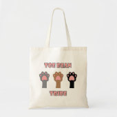 Teenbalk Stam Cute Kattenpoten Tote Bag (Voorkant)