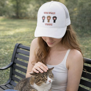 Teenbalk Stam Funny Kitty Kat Pootjes Roze Trucker Pet