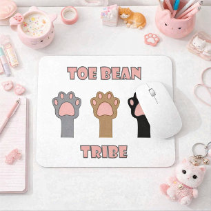 Teenbalk Stam Schattige Kitty Kat Pootjes Roze Muismat