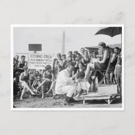 Teenbehandelingen bij de strand van 1922 briefkaart