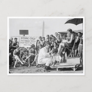 Teenbehandelingen bij de strand van 1922 briefkaart