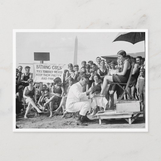 Teenbehandelingen bij de strand van 1922 briefkaart (Voorkant)