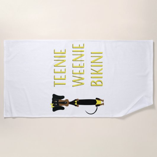 Teenie Weenie Bikini Dachshund Strandlaken (Voorkant)