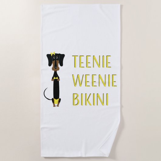Teenie Weenie Bikini Dachshund Strandlaken (Voorkant)