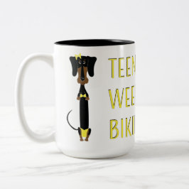 Teenie Weenie Bikini Dachshund Tweekleurige Koffiemok