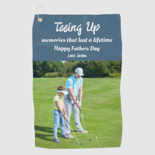 Teening Up Memories Vaders Dag Foto Gift Golfhanddoek