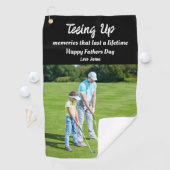 Teening Up Memories Vaders Day Foto Gift Zwart Golfhanddoek (Insitu)
