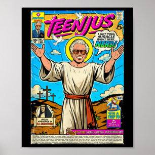 Teenjus Grappige Jezus Meme Christus Geloof Tweede Poster