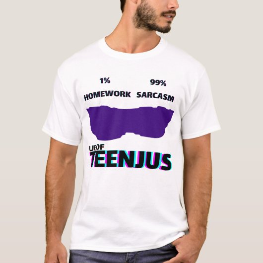 TeenJus – Official Sarcasm Uniform" T-shirt (Voorkant)
