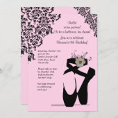 Teenschoen met uitnodiging voor zwarte kant (Voorkant / Achterkant)