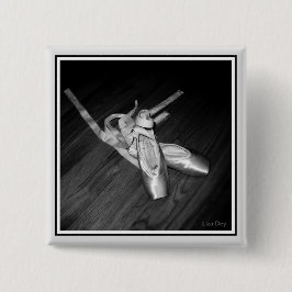 Teenschoen, vierkant gepeld (B&W) Vierkante Button 5,1 Cm