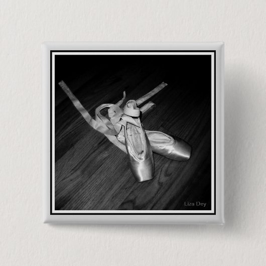 Teenschoen, vierkant gepeld (B&W) Vierkante Button 5,1 Cm (Voorkant)