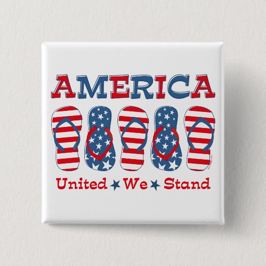 teenslipper Amerika Vierkante Button 5,1 Cm (Voorkant)