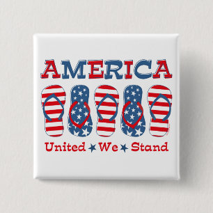 teenslipper Amerika Vierkante Button 5,1 Cm