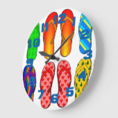 teenslipper Colorful Fun Beach Theme Summer Clock Grote Klok (Hoek)
