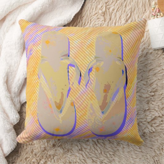 Teenslipper Oranje Paars groot formaat Kussen (Deken)