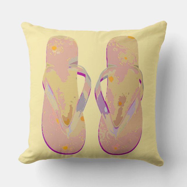 Teenslipper Sandals Geel Roze Paars Kussen (Voorkant)