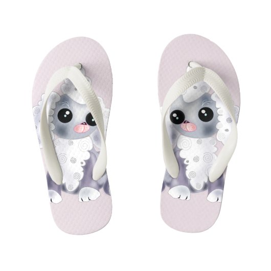 Teenslipper van kleine papavervormig Kind Roze Kinder Teenslippers (Voetbed)