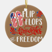 Teenslipper vuurwerk en vrijheid 4 juli keramisch ornament (Voorkant)