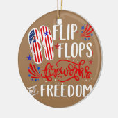 Teenslipper vuurwerk en vrijheid 4 juli keramisch ornament (Links)