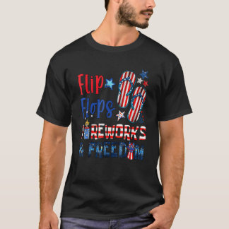 Teenslipper vuurwerk en vrijheid 4 juli vs . t-shirt