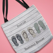 Teenslippers aan boord tote bag