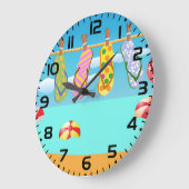 Teenslippers aan het strand grote klok (Hoek)