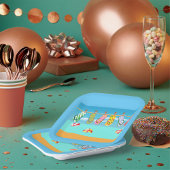 Teenslippers aan het strand papieren bordje