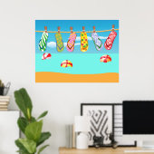 Teenslippers aan het strand poster (Thuiskantoor)