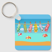 Teenslippers aan het strand sleutelhanger (Voorkant)