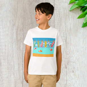 Teenslippers aan het strand t-shirt