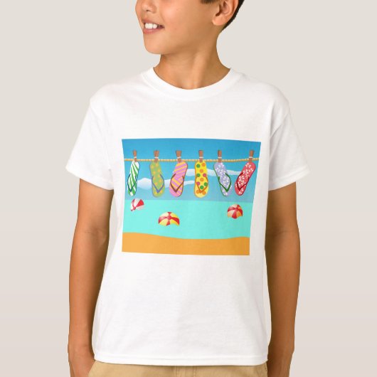 Teenslippers aan het strand t-shirt (Voorkant)