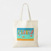 Teenslippers aan het strand tote bag (Achterkant)