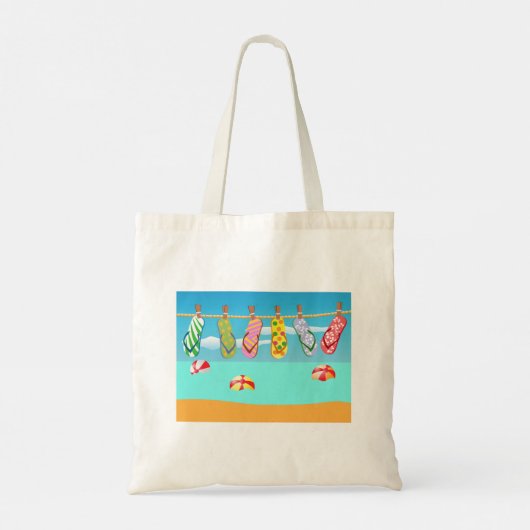 Teenslippers aan het strand tote bag (Achterkant)