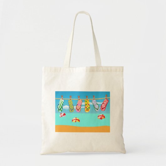Teenslippers aan het strand tote bag (Voorkant)