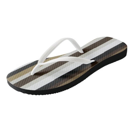 Teenslippers Aardetint Bruin Beige Streep (Schuin)