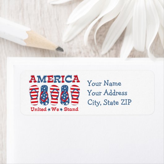 Teenslippers Amerika Etiket (Insitu)