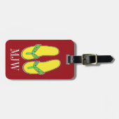 Teenslippers Bagagelabel 3 met verschillende achte (Voorkant horizontaal)