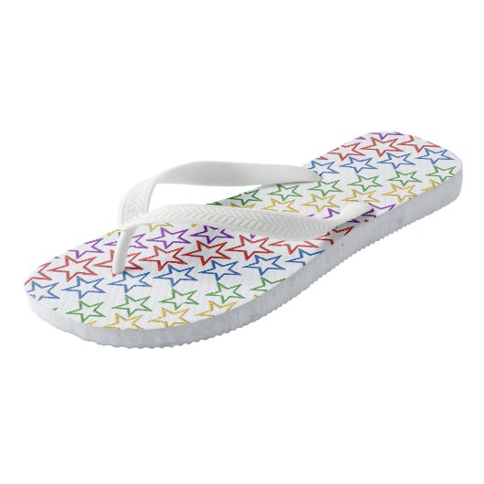 Teenslippers - Banden van gekleurde sterren (Schuin)