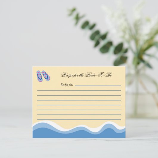 Teenslippers Beach Bridal Recipe Kaart (Staand voorkant)