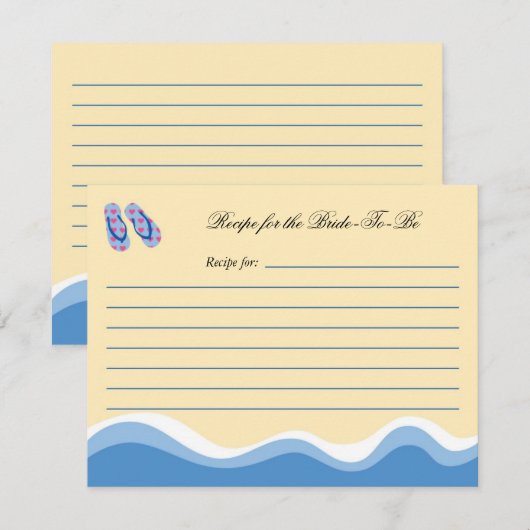 Teenslippers Beach Bridal Recipe Kaart (Voorkant / Achterkant)