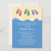 teenslippers Beach Bridal Shower Invitation Kaart (Voorkant)