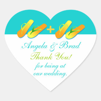 Teenslippers Beach bruiloft gunst Stickers dank u