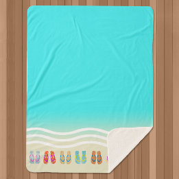 Teenslippers Beach Waves Blauw Sherpa Deken